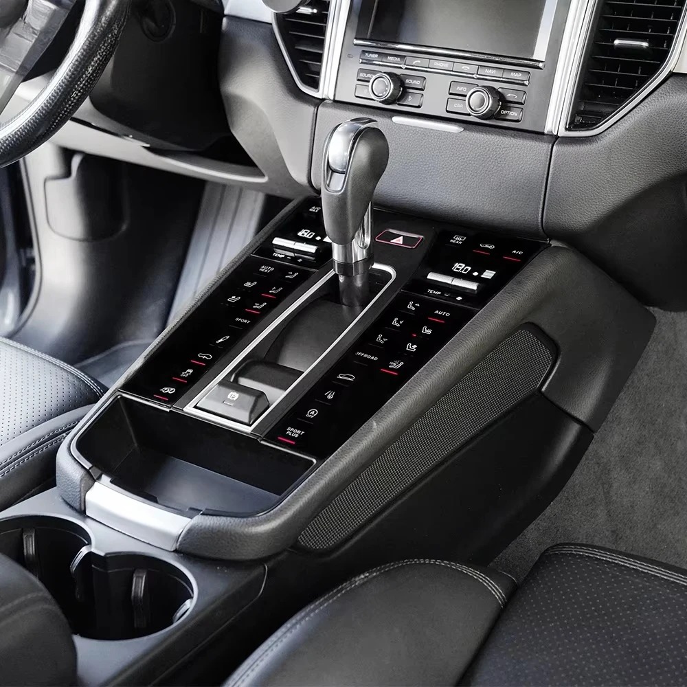 Krando Car Saddle Tunnel Control Panel Digital Dash for  Macan 2010 + Car Interior Center Console Handrail Petrol